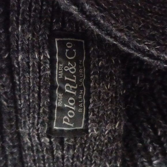 RALPH LAUREN Dark Gray Shawl Collared Cardigan Sweater, XL - Picture 8 of 15